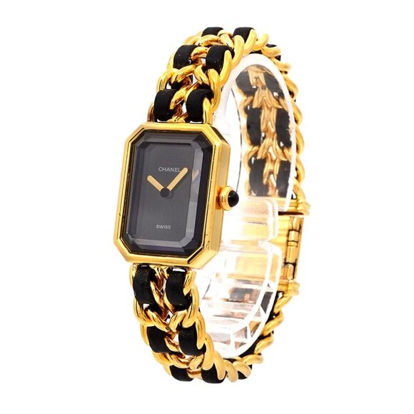 CHANEL Premiere Size L H0001 Vintage Quartz Black Dial Ladies Watch 90275711 - Picture 1 of 6